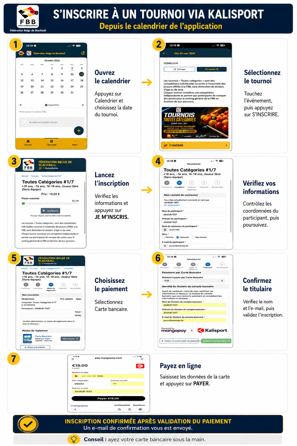 App tournoi Mode d'emploi